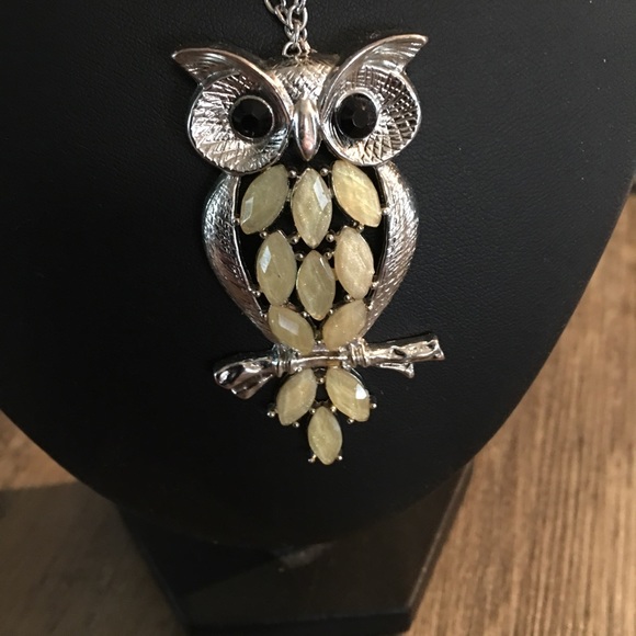 Owl Pendant - Jewelled with 24" Chain - Picture 1 of 9